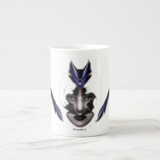 Angel Eyes Wings of Wind Fractal Bone China Mok (Voorkant)