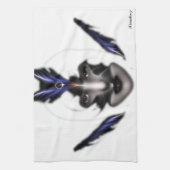 Angel Eyes Wings of Wind Fractal Kitchen Towel Theedoek (Verticaal)