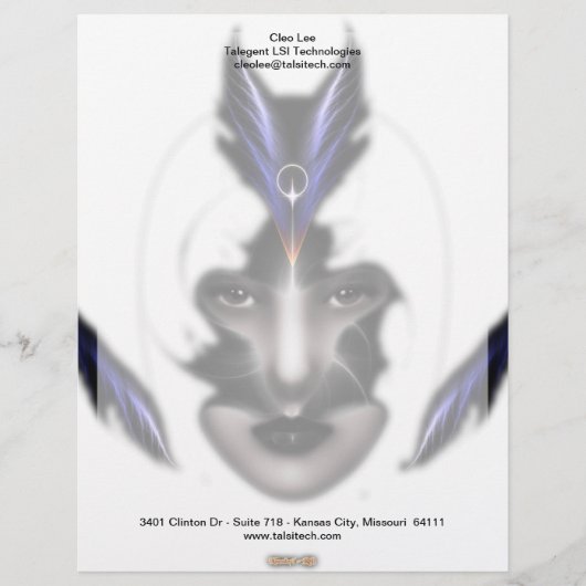 Angel Eyes Wings of Wind ISO Fractal Art Briefhoofd (Voorkant)