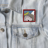 Angel Face Hallelujah Vierkante Button 5,1 Cm (In situ)