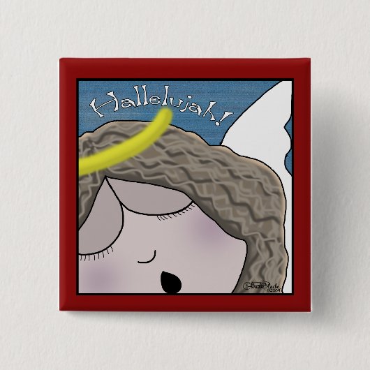 Angel Face Hallelujah Vierkante Button 5,1 Cm (Voorkant)