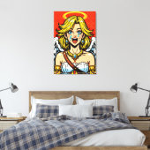 Angel Face_PopART Canvas Afdruk (Insitu (Slaapkamer))