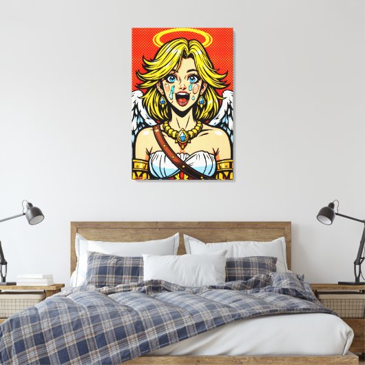 Angel Face_PopART Canvas Afdruk (Insitu (Slaapkamer))