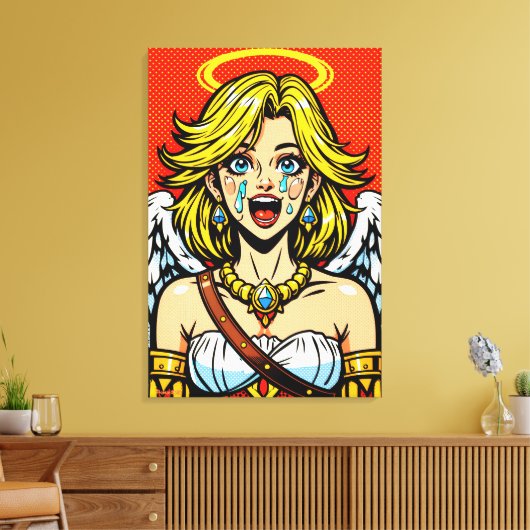 Angel Face_PopART Canvas Afdruk (Insitu (Woonkamer))
