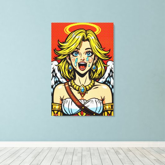 Angel Face_PopART Canvas Afdruk (Insitu (Houten vloer))