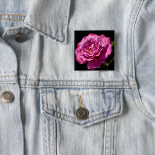 Angel Face Roos Up-Close Vierkante Button 5,1 Cm
