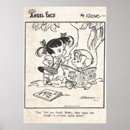Angel Face Stripverhaal "Ondersteboven gedrukt" Poster