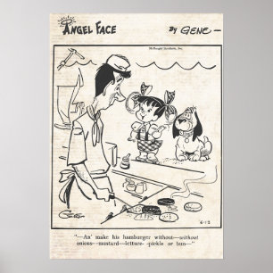 Angel Face's Hamburger Bestel  strip Poster