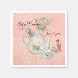 Angel Fairy Theepot Tea Cup Party Baby shower Deco Servet