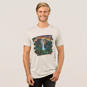 Angel Falls Hoogste Waterval Wonder van de Wereld Tri-Blend Shirt