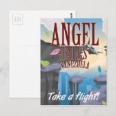 Angel Falls Venezuela Reisposter Briefkaart (Voorkant / Achterkant)