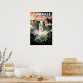 Angel Falls Venezuela Reisposter uit het verleden Poster (Keuken)