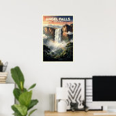 Angel Falls Venezuela Reisposter uit het verleden Poster (Thuiskantoor)