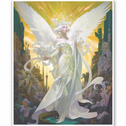 Angel Fantasy Art Sticker (Voorkant)