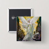 Angel Fantasy Art Vierkante Button 5,1 Cm (Voorkant /achterkant)