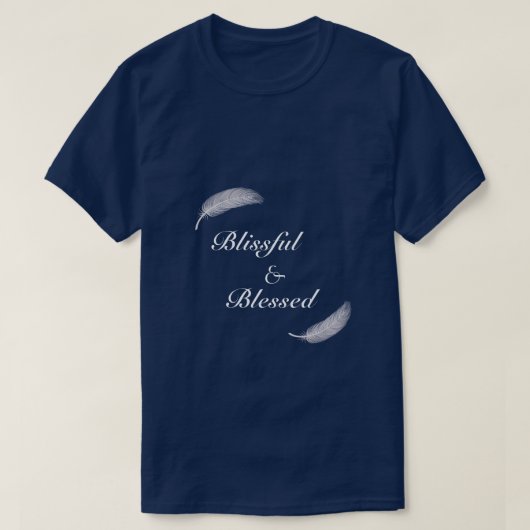 Angel Feather Blissful & Blessed Zen Blue T-shirt (Design voorkant)
