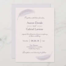 Angel Feather Blush Pink Grey Elegant Wedding