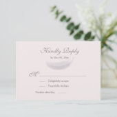 Angel Feather Blush Pink Grey Wedding RSVP Kaart (Staand voorkant)