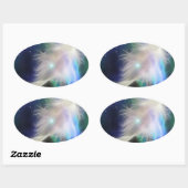 Angel Feather en sterren Ovale Sticker (Vel)