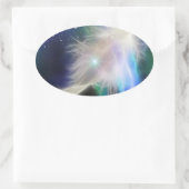 Angel Feather en sterren Ovale Sticker (Tas)