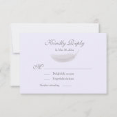 Angel Feather Lila Lavendel Grijs Wedding RSVP Kaart (Voorkant)