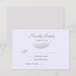 Angel Feather Lila Lavendel Grijs Wedding RSVP Kaart