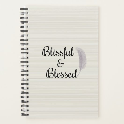 Angel Feather Stripes Ivoor Wit Grijs Zen Planner (Voorkant)