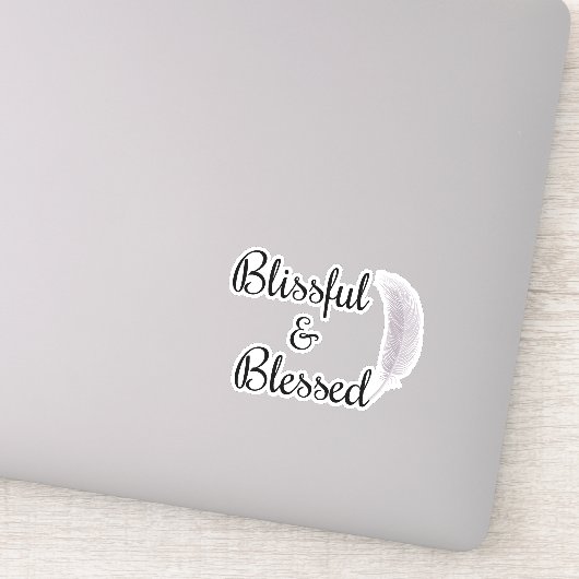 Angel Feather Zalig & Gezegend Inspirerend Sticker (Detail)