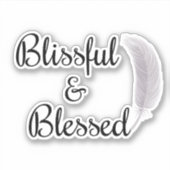 Angel Feather Zalig & Gezegend Inspirerend Sticker (Voorkant)