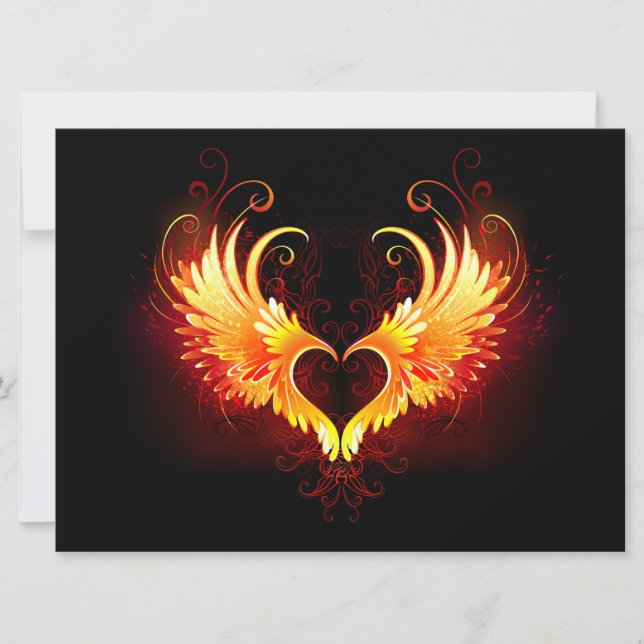 Angel Fire Heart met Wings (Voorkant)