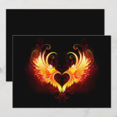 Angel Fire Heart met Wings Aankondiging (Voorkant / Achterkant)