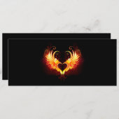 Angel Fire Heart met Wings Aankondiging (Voorkant / Achterkant)