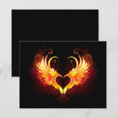 Angel Fire Heart met Wings Aankondiging (Voorkant / Achterkant)
