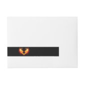 Angel Fire Heart met Wings Adreslabel Wikkel (Voorkant)