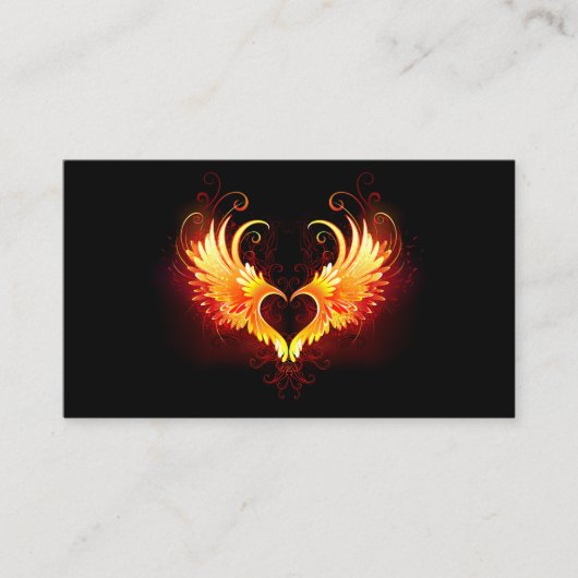 Angel Fire Heart met Wings Advieskaart (Voorkant)