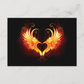 Angel Fire Heart met Wings Advieskaart (Voorkant)
