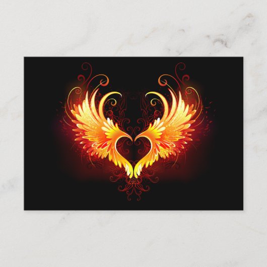 Angel Fire Heart met Wings Advieskaart (Voorkant)