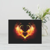 Angel Fire Heart met Wings Advieskaart (Staand voorkant)