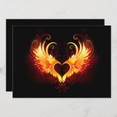 Angel Fire Heart met Wings Advieskaart (Voorkant / Achterkant)