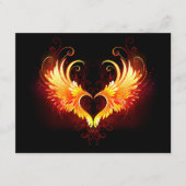 Angel Fire Heart met Wings Advieskaart (Voorkant)