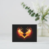Angel Fire Heart met Wings Advieskaart (Staand voorkant)