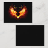 Angel Fire Heart met Wings Advieskaart (Voorkant / Achterkant)