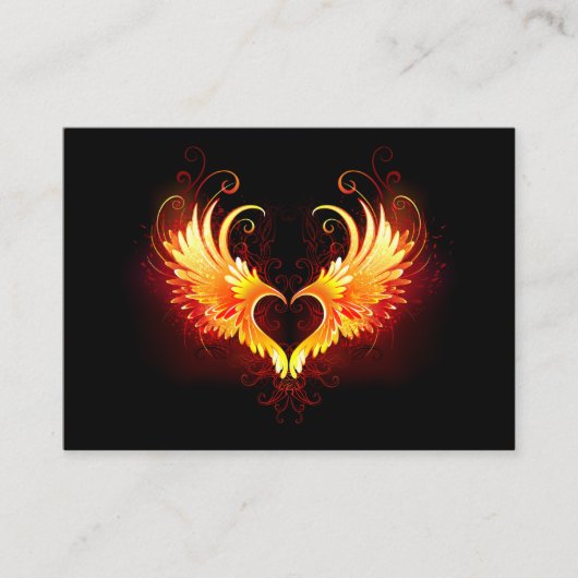 Angel Fire Heart met Wings Advieskaart (Voorkant)