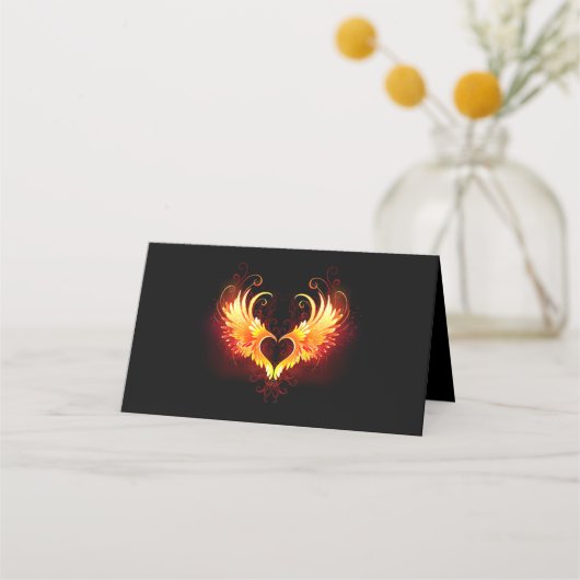 Angel Fire Heart met Wings Afsprakenkaart (Voorkant)