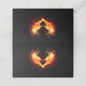Angel Fire Heart met Wings Afsprakenkaart (Buitenkant ongevouwen)