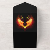 Angel Fire Heart met Wings All In One Uitnodiging (Buitenkant)
