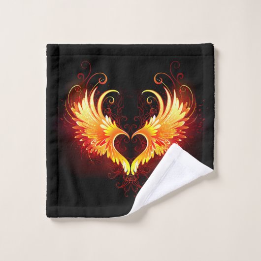Angel Fire Heart met Wings Bad Handdoek (Wasdoekje)