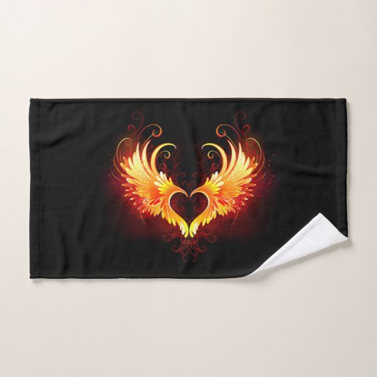 Angel Fire Heart met Wings Bad Handdoek (Handdoek)