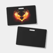 Angel Fire Heart met Wings Badge (Voor- en achterkant)