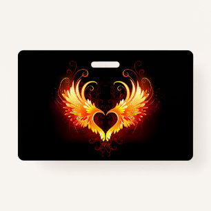 Angel Fire Heart met Wings Badge